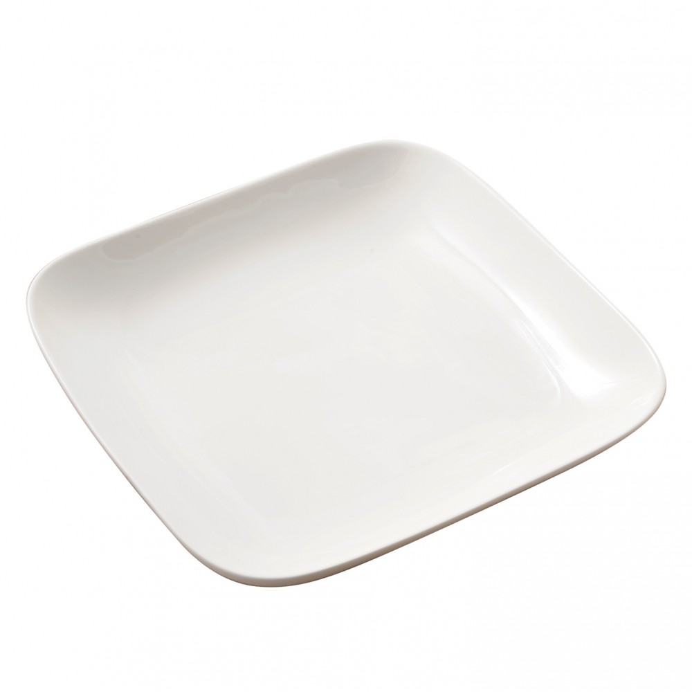 Fusion White Square Plate with Round Edge