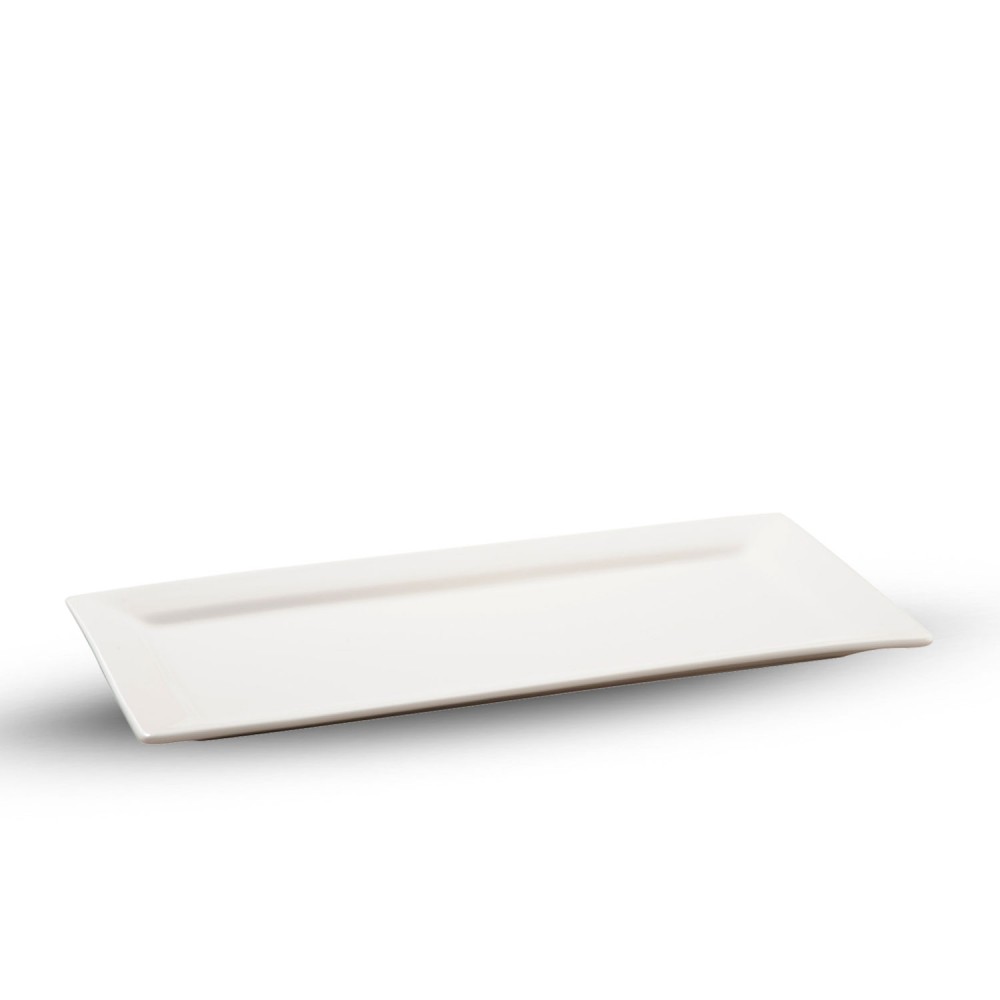 Fusion White Rectangular Plate with Rim