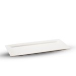 Fusion White Rectangular Plate with Rim