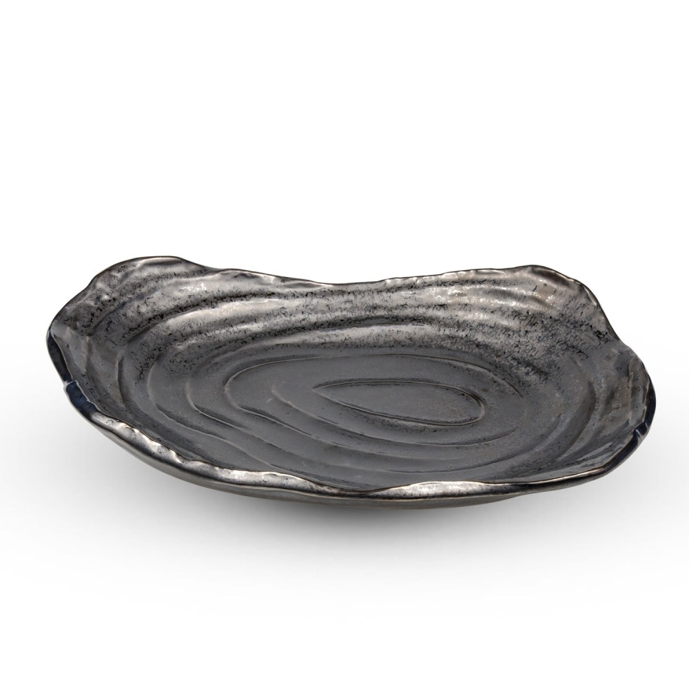 Metallic Slate Gray Abstract Plate