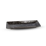 Moss Black Rectangular Plate