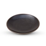 Yuzu Tenmoku Black Round Plate