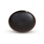 Yuzu Tenmoku Black Round Plate