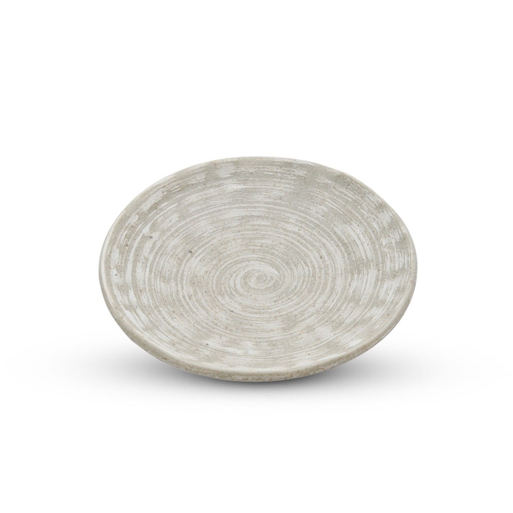 Sougetsu Gray Textured Round Plate