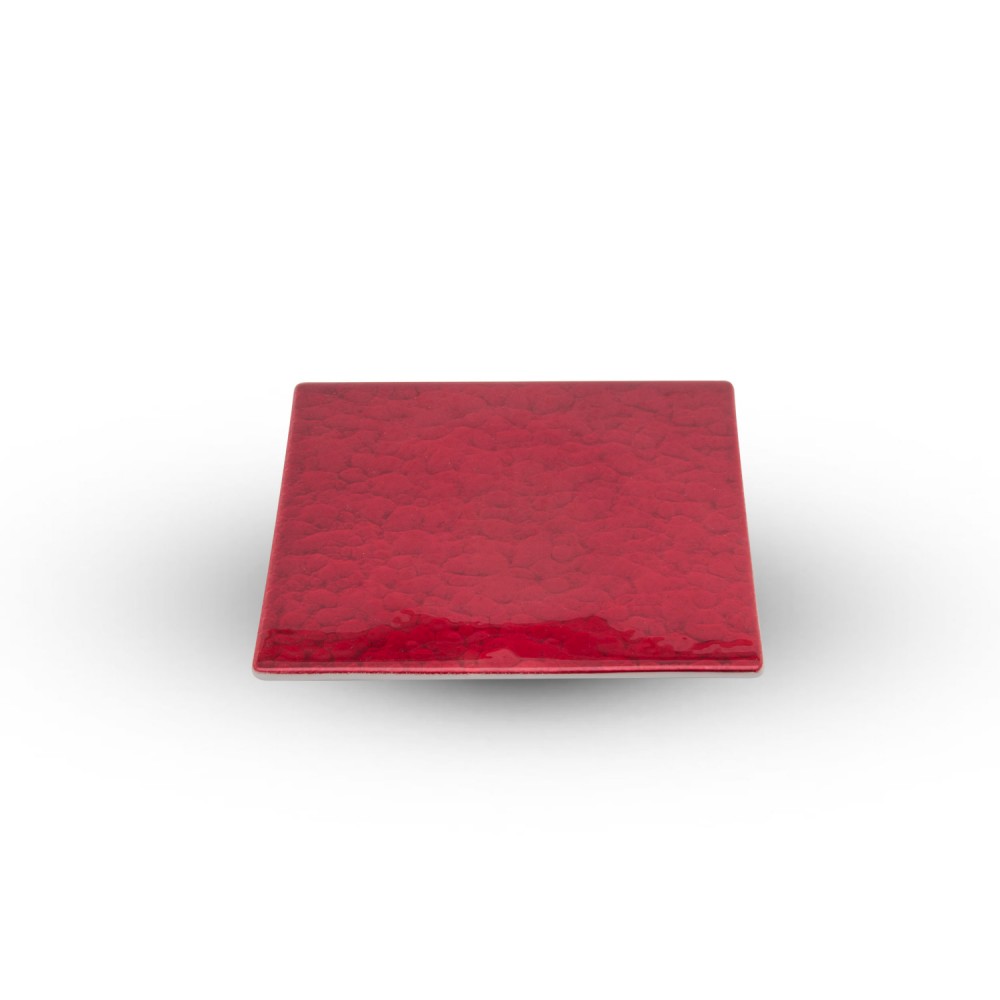 Urushi Lacquered Red Square Plate - Small