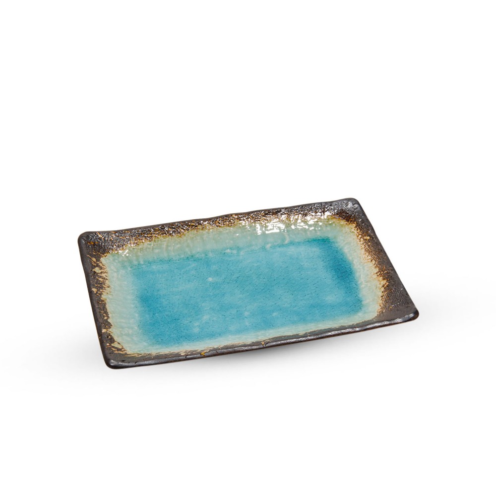 Toruko Nanban Blue Rectangle Plate