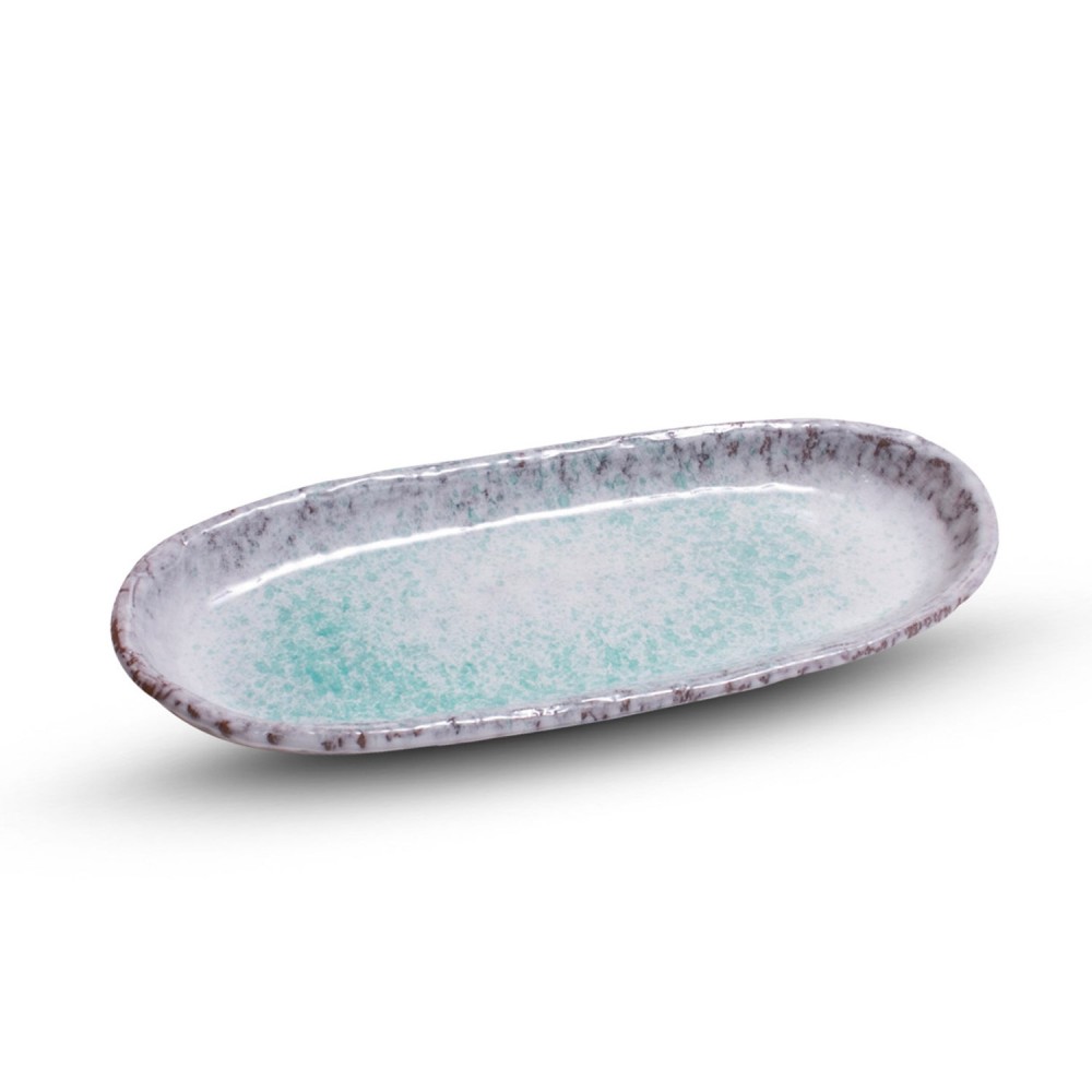 Gray Aobuki Oval Plate