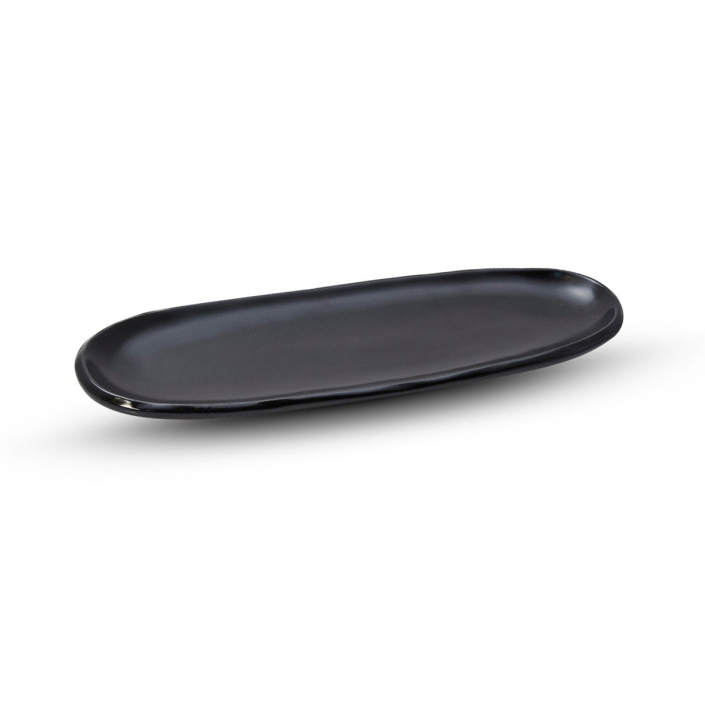 Tessa Black Long Oval Plate