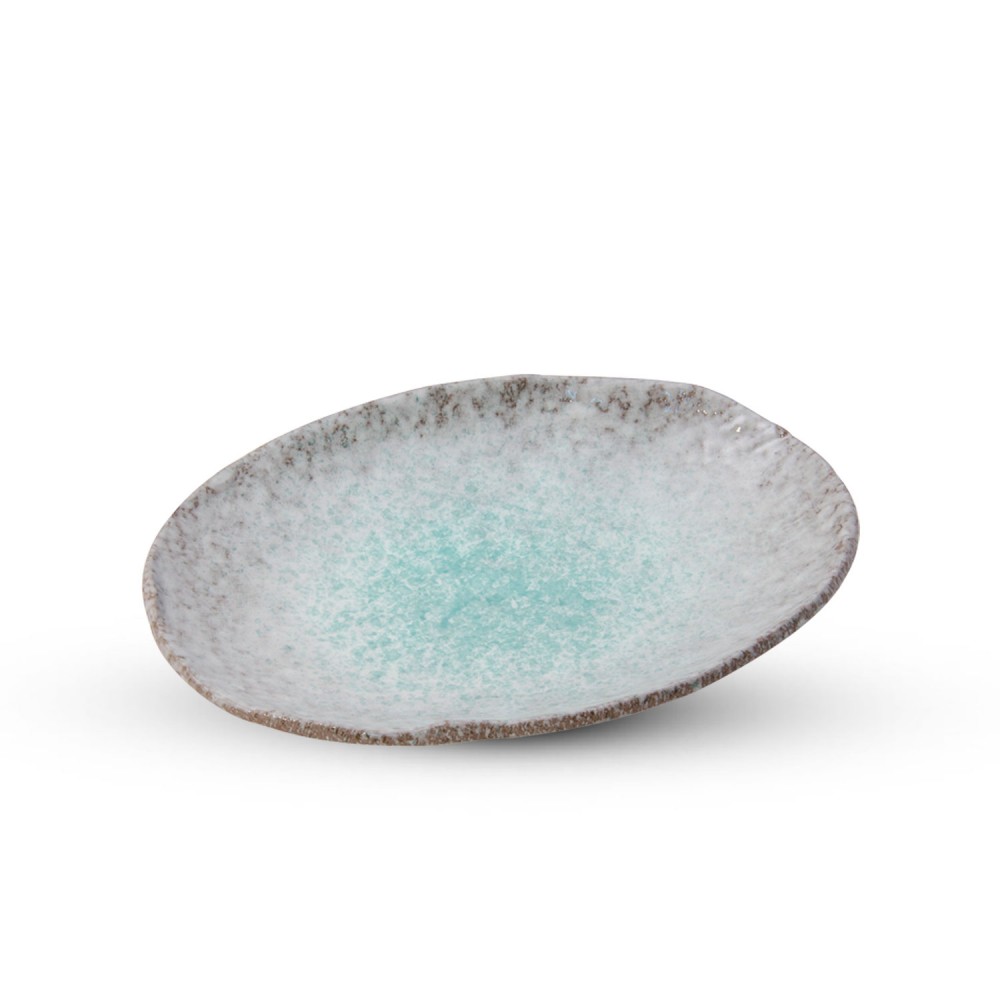 Gray Aobuki Oval Plate