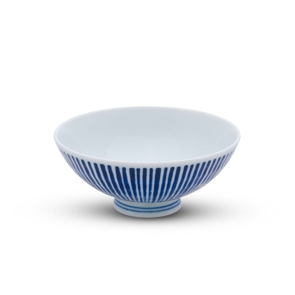 Tokusa Blue Stripe Rice Bowl