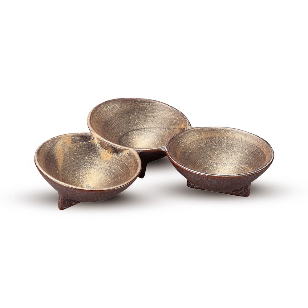 Shusetsu Gold 3 Divided Sauce Dish