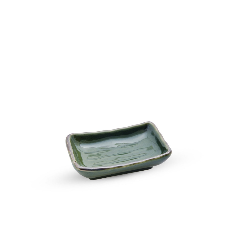 Deep Green Speckled Sauce Dish