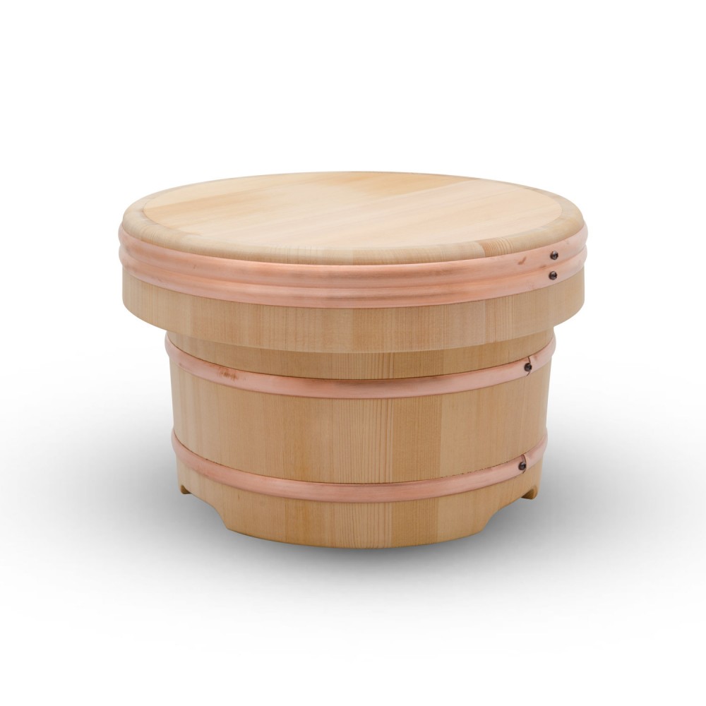 Wooden Edobitsu Rice Jar