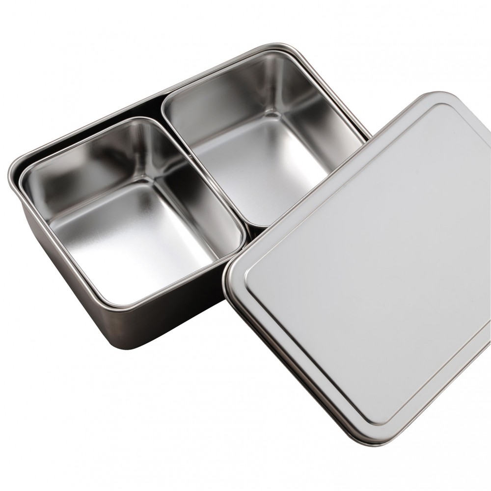 Stainless Yakumi Container Pan - 2 Compartments