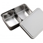 Stainless Yakumi Container Pan - 2 Compartments