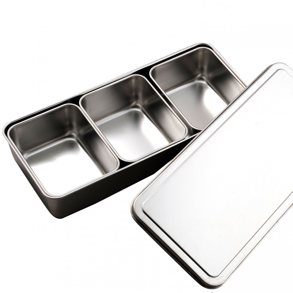 Stainless Yakumi Pan - 3 compartments