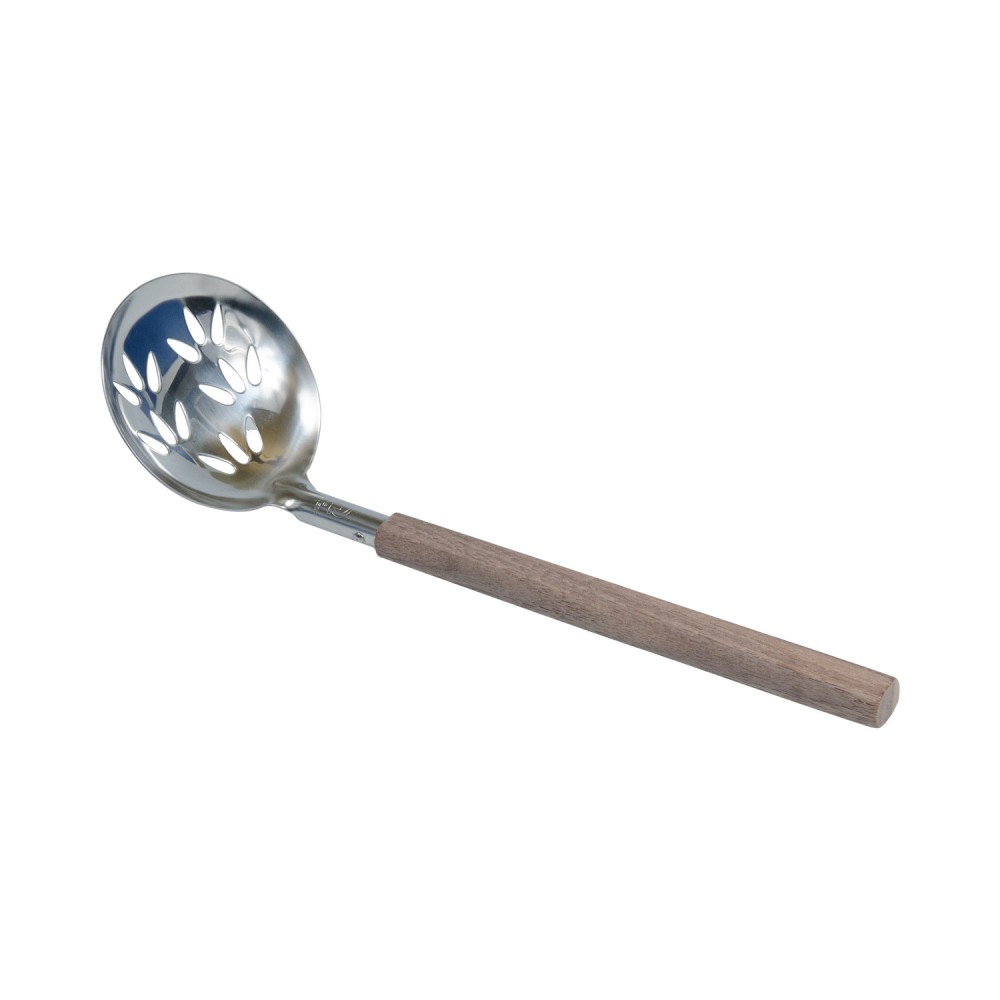 Wooden Leaf Slotted Ladle