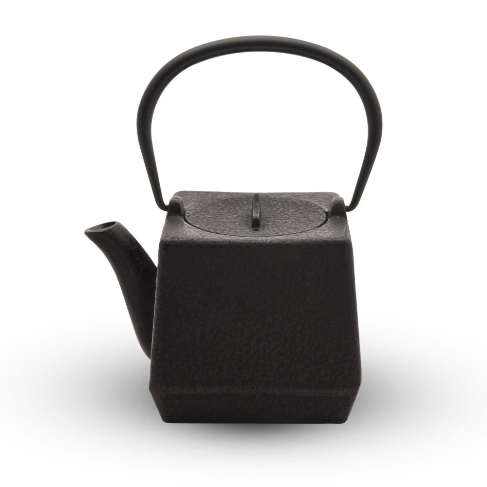 Black Square Cast Iron Teapot